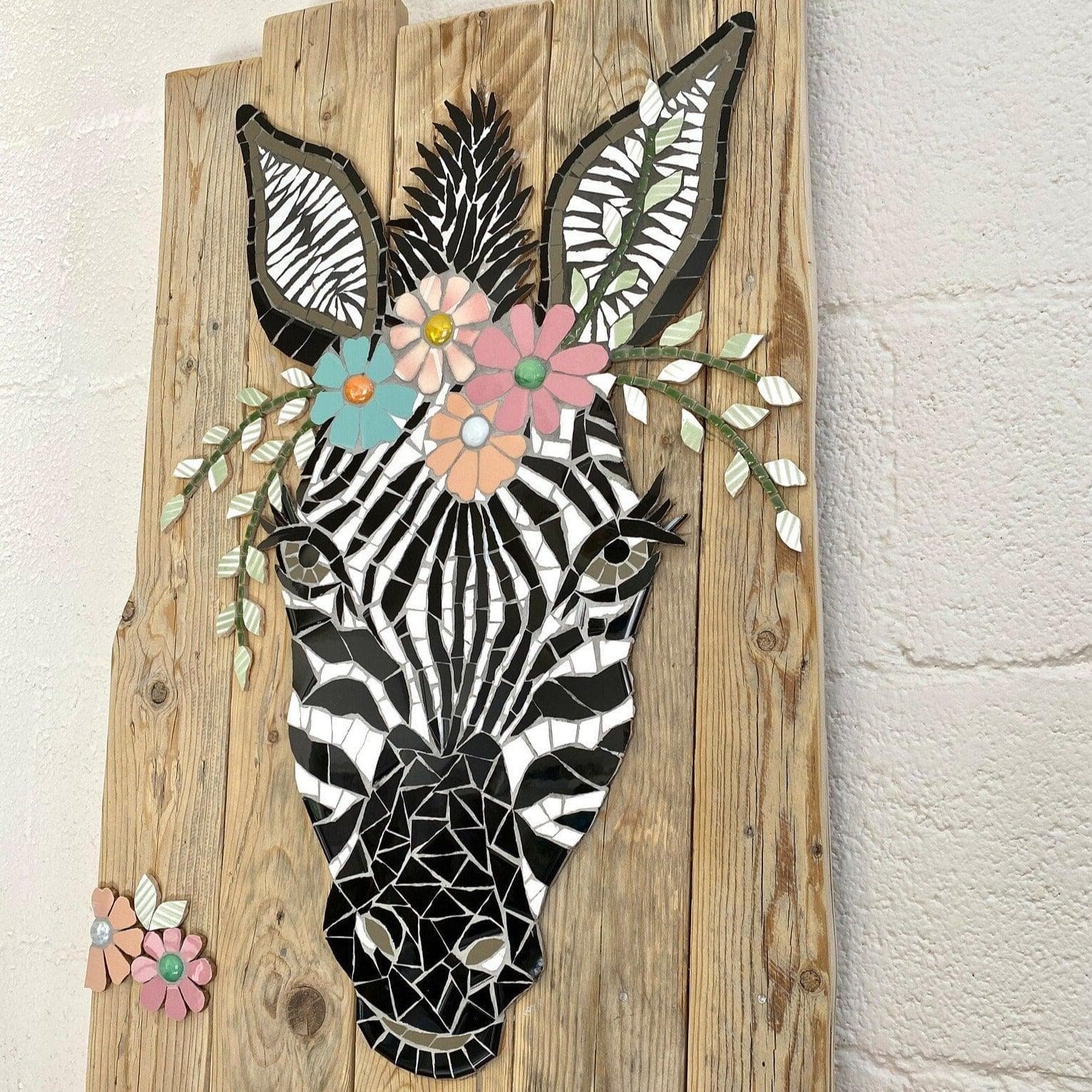 Handcrafted Mosaic Zebra Wall Art