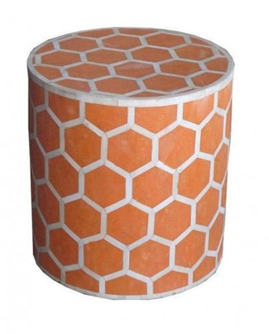 Handmade Bone Inlay Wooden Modern Bee Pattern Side table - MAIA HOMES