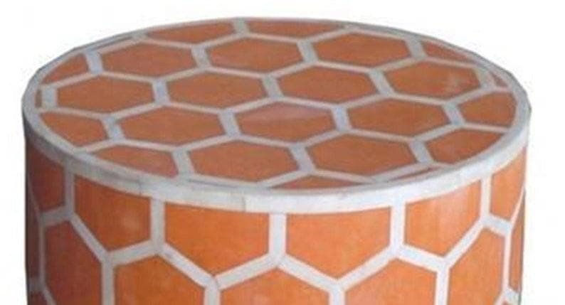 Handmade Bone Inlay Wooden Modern Bee Pattern Side table