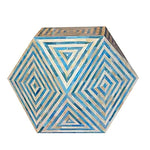 Handmade Bone Inlay Wooden Modern Pattern Hexagon Side table