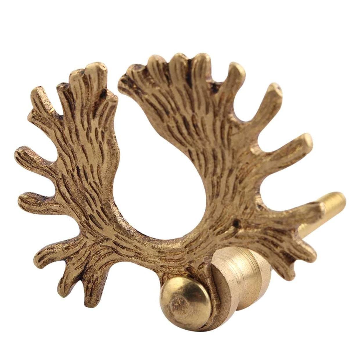 Handmade Brass Reindeer Antlers Cabinet Knobs - Set of 6 - MAIA HOMES