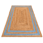 Handmade Chic Blue Borders Jute Rug