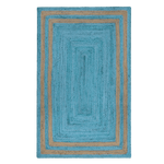 Handmade Chic Two-Toned Blue Jute Rug