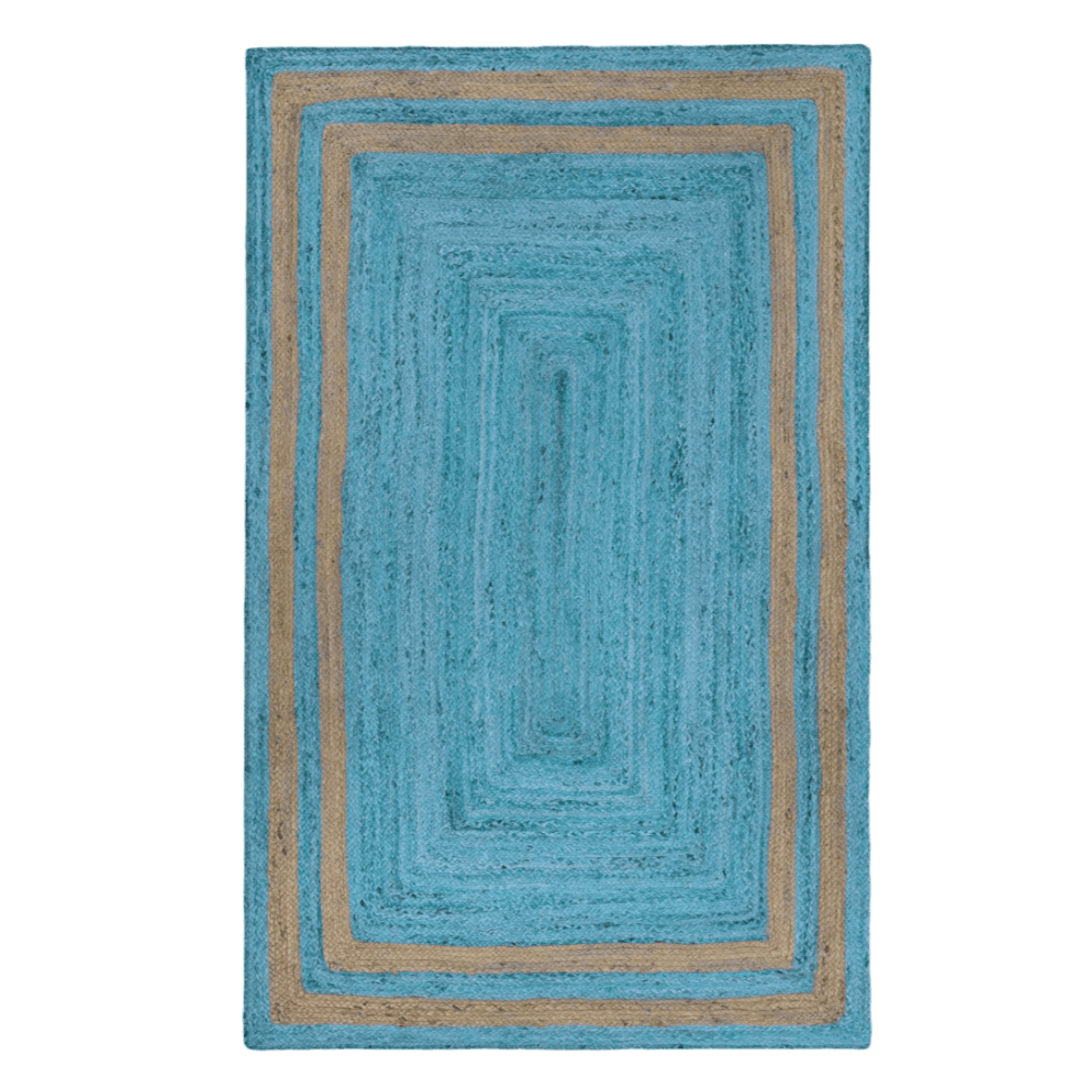 Handmade Chic Two-Toned Blue Jute Rug