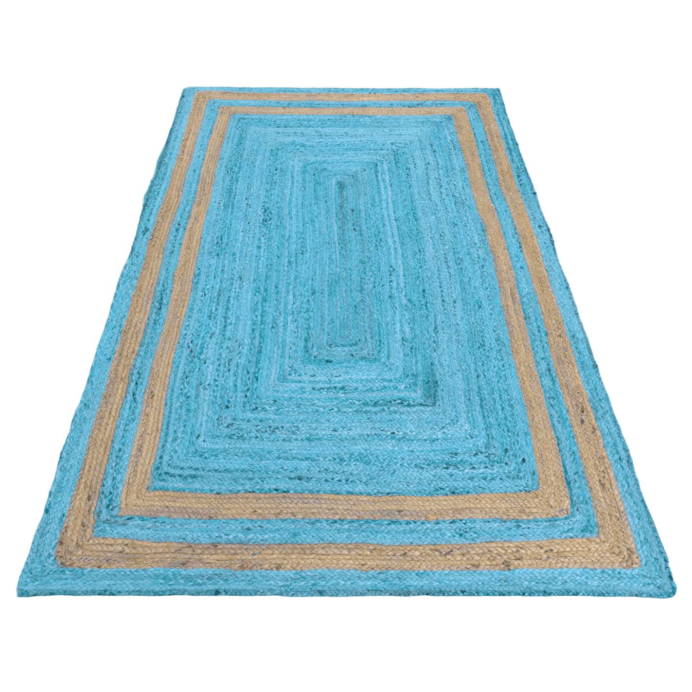 Handmade Chic Two-Toned Blue Jute Rug