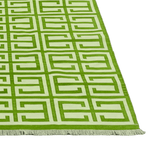 Handmade Chindian Dhurrie Cotton Reversible Rug - Green