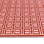 Handmade Chindian Dhurrie Cotton Reversible Rug - Red