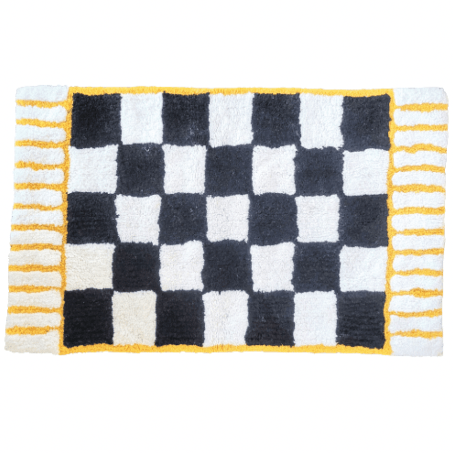 Handmade Cotton Checker Bathmat