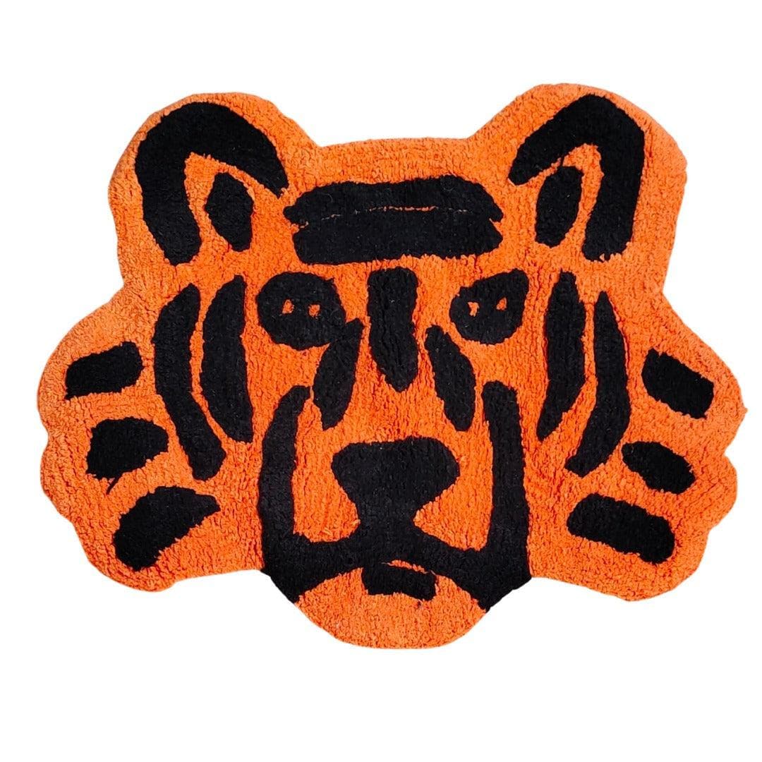 Handmade Cotton Lion Face Shaped Bath Mat Orange