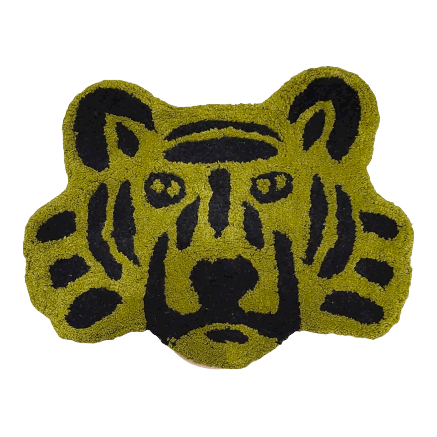 Handmade Cotton Lion Face Shaped Bath Mat Green