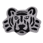 Handmade Cotton Lion Face Shaped Bath Rug Gray