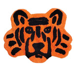 Handmade Cotton Lion Face Shaped Bath Rug Orange