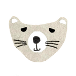 Handmade Kitten Face Half Circle Cotton Bath Mat