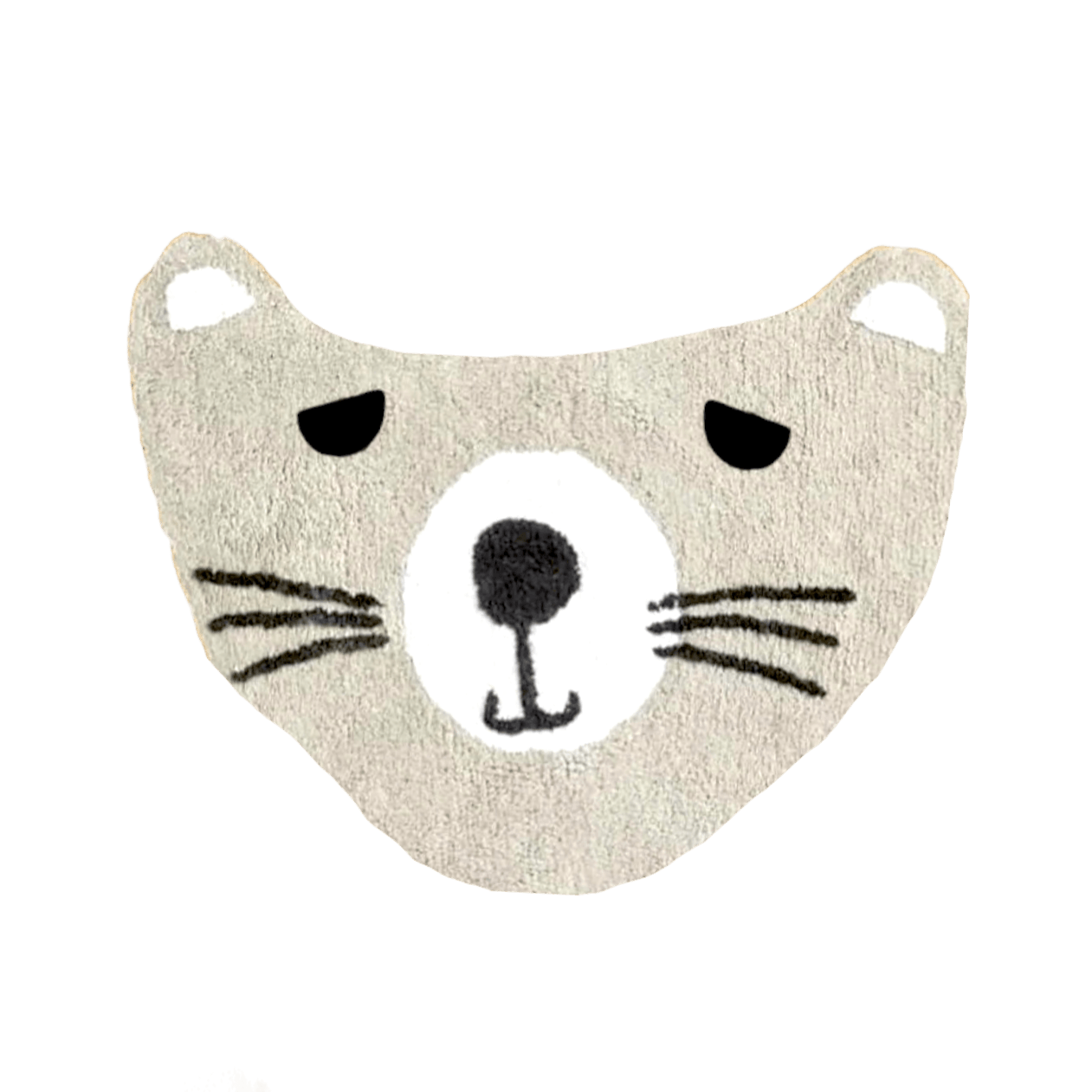 Handmade Kitten Face Half Circle Cotton Bath Mat