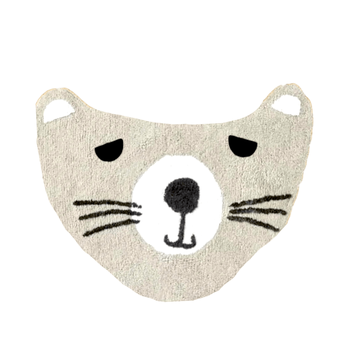 Handmade Kitten Face Half Circle Cotton Bath Mat