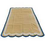 Handmade Reversible Cotton Scalloped Rug - Yellow