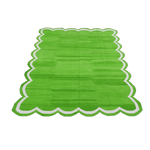 Handmade Scalloped Cotton Area Rug - Green