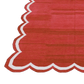 Handmade Scalloped Cotton Area Rug - Red - MAIA HOMES
