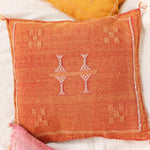 Handwoven Cactus Silk Pillow Cover Orange