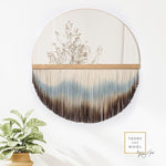 Handwoven Circle Fringe Mirror Macrame Wall Hanging Small: Ø 27.5 inches Misty Mountains