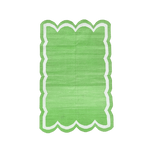 Handwoven Green/White Scallop Cotton Rug