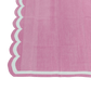 Handwoven Reversible Cotton Scalloped Rug - Pink - MAIA HOMES