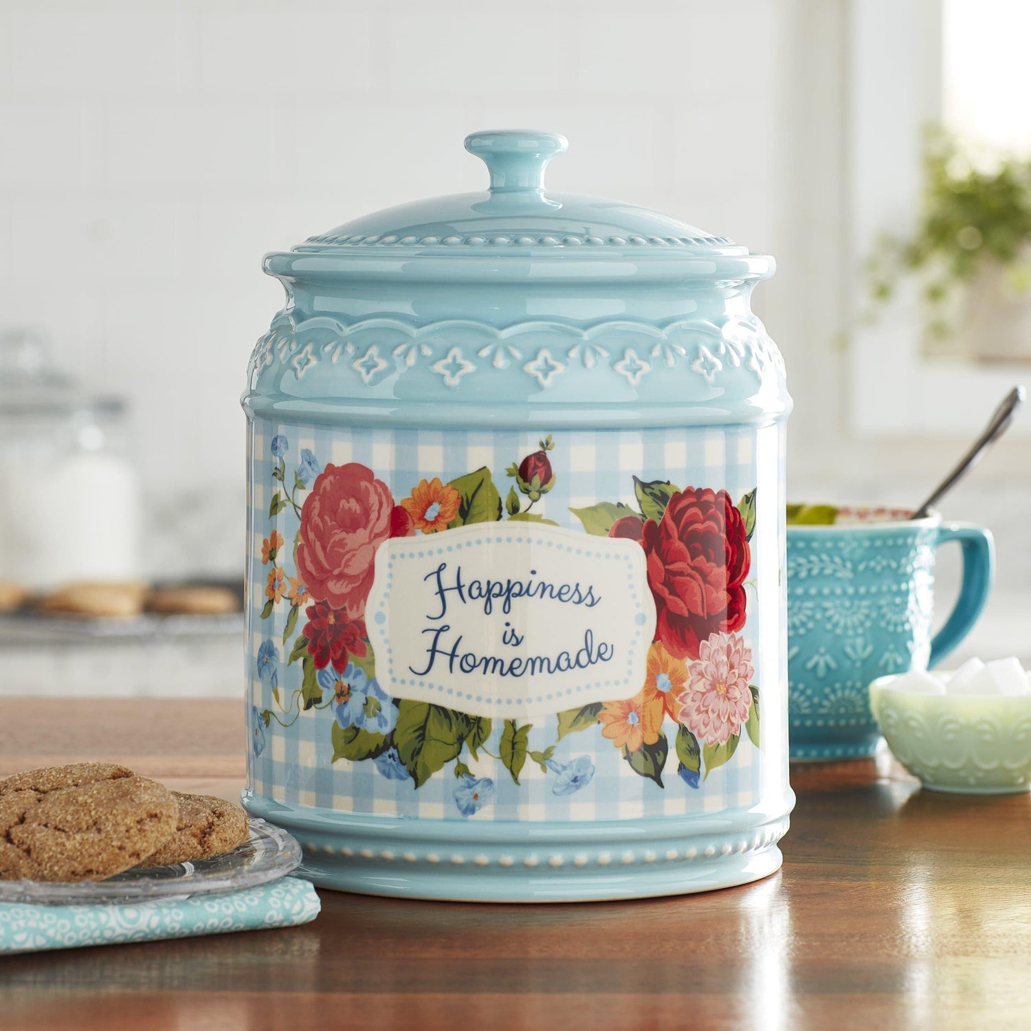 Happiness Is Homemade Stoneware Cookie Jar