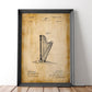 Harp Music Instrument Vintage Patent Print - MAIA HOMES