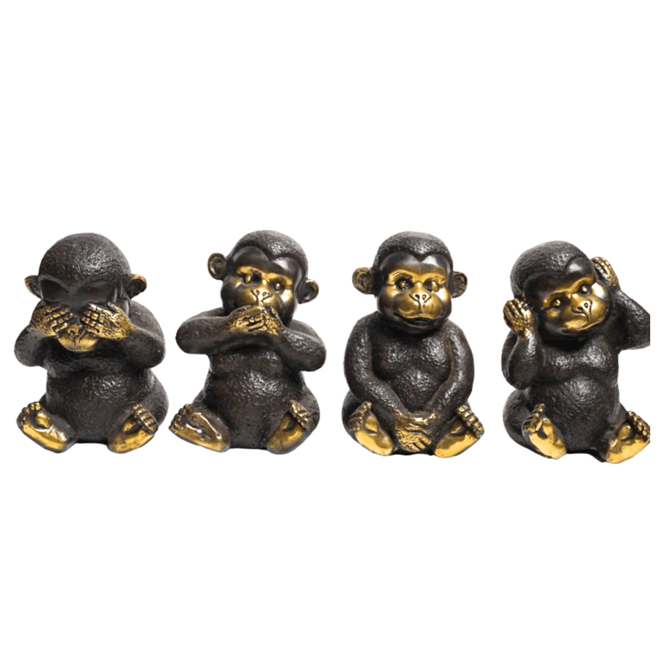 Hear No Evil See No Evil Monkey Figurines - Set of 4