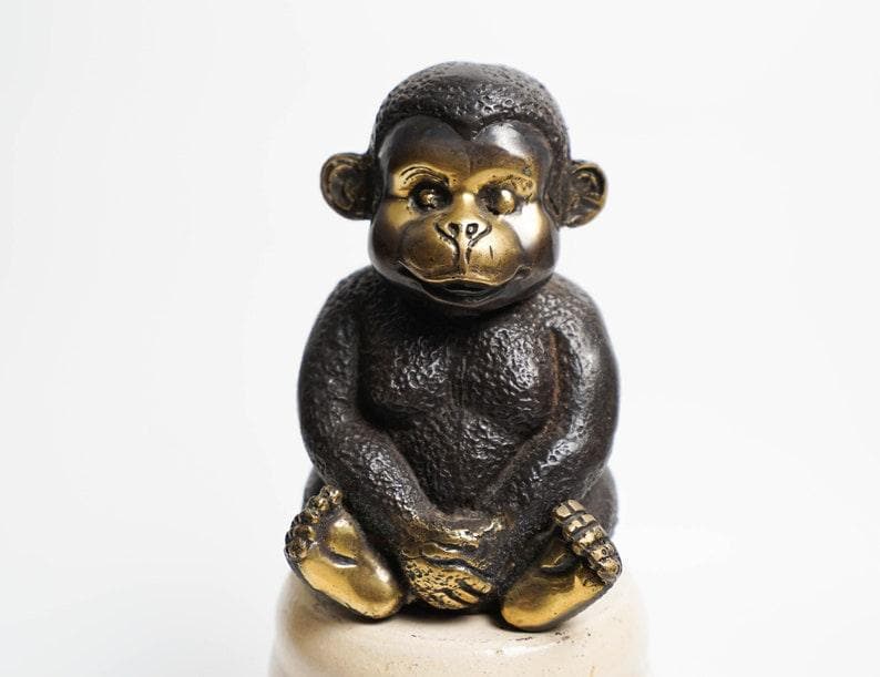 Solid Brass Monkey Statues - Set of 3