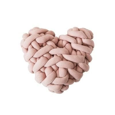 Heart Shape Knotted Accent Pillow Pink 11" x 11"