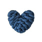 Heart Shape Knotted Accent Pillow Navy Blue 11" x 11"