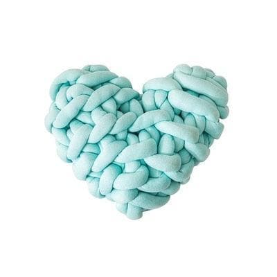 Heart Shape Knotted Accent Pillow Turquoise 11" x 11"