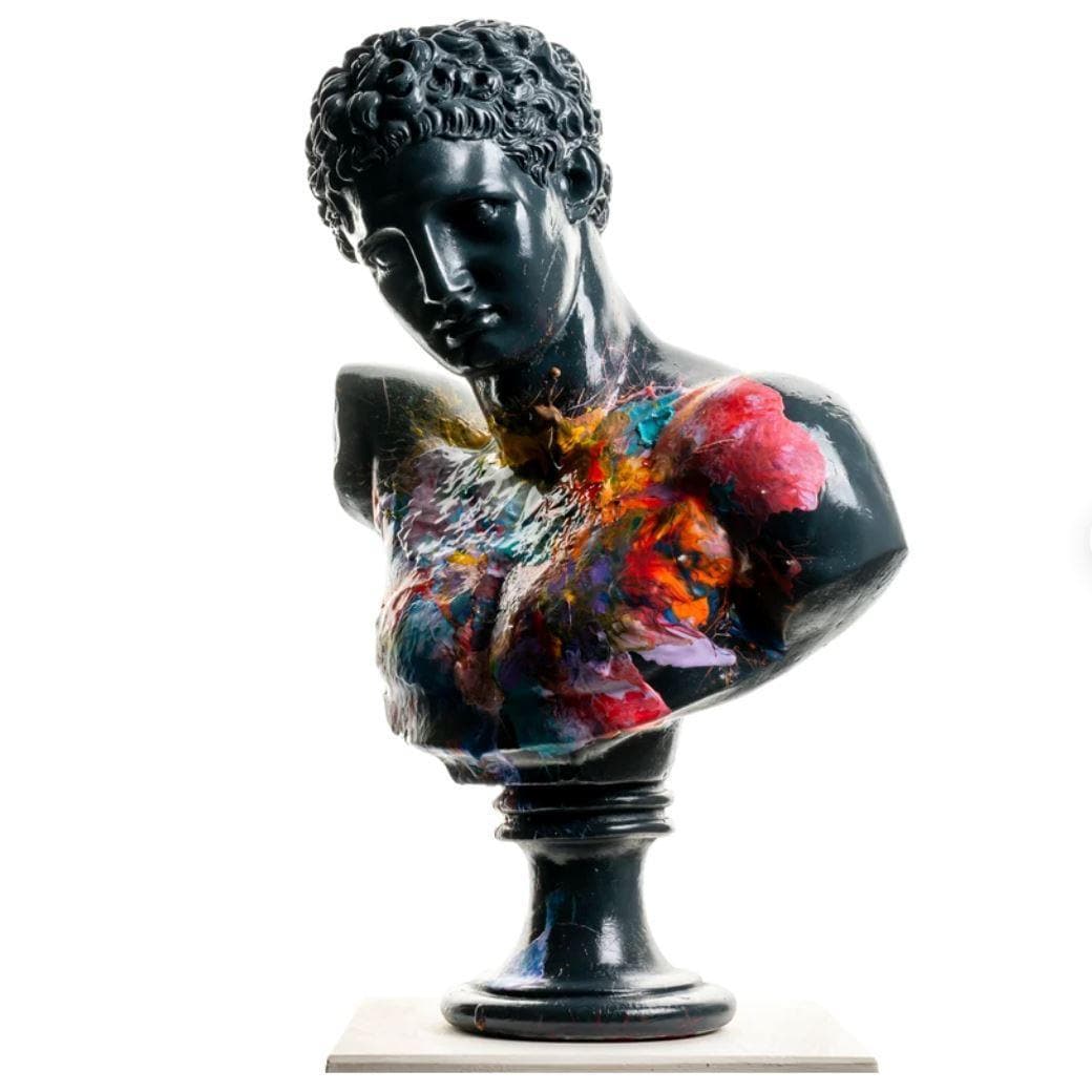 Hermes Abstract Colorful Paints Bust Statute - MAIA HOMES