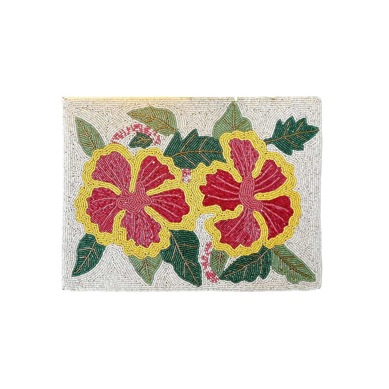 Hibiscus Flower Rectangular Beaded Placemat