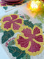 Hibiscus Flower Rectangular Beaded Placemat