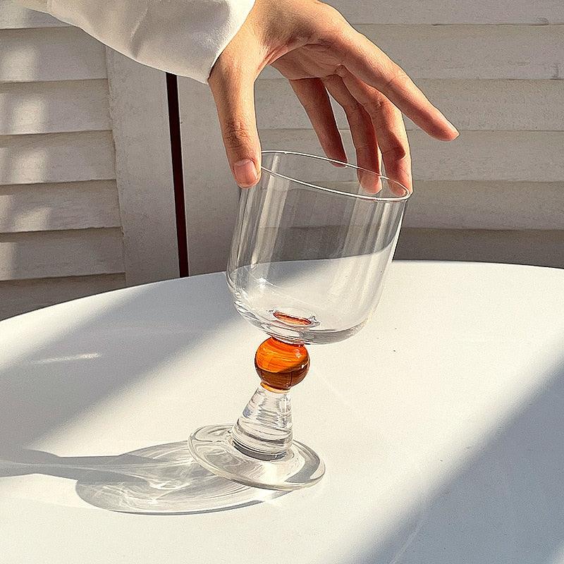 High-Footed Martini Glass Goblet Orange