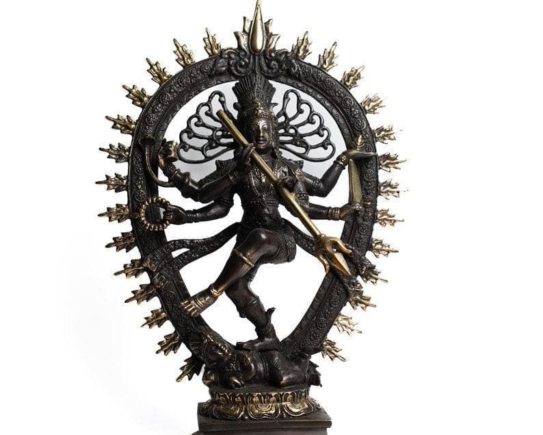 Hindu Dancing Shiva Nataraja Bronze Statue BLACK GOLD