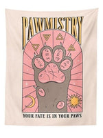 Hippie Cat Paw Tarot Tapestry 95x73cm Peach polyester