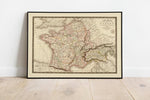 Historical Map of France 1821| The Gaul