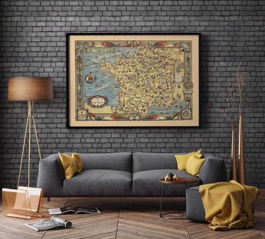 Historical Map of France| France Map Wall Art Print