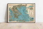 Historical Map of Greece| Greece Map Wall Art Print