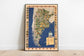 Historical Map Print of Colonial Argentina| Argentina Map Wall Prints - MAIA HOMES