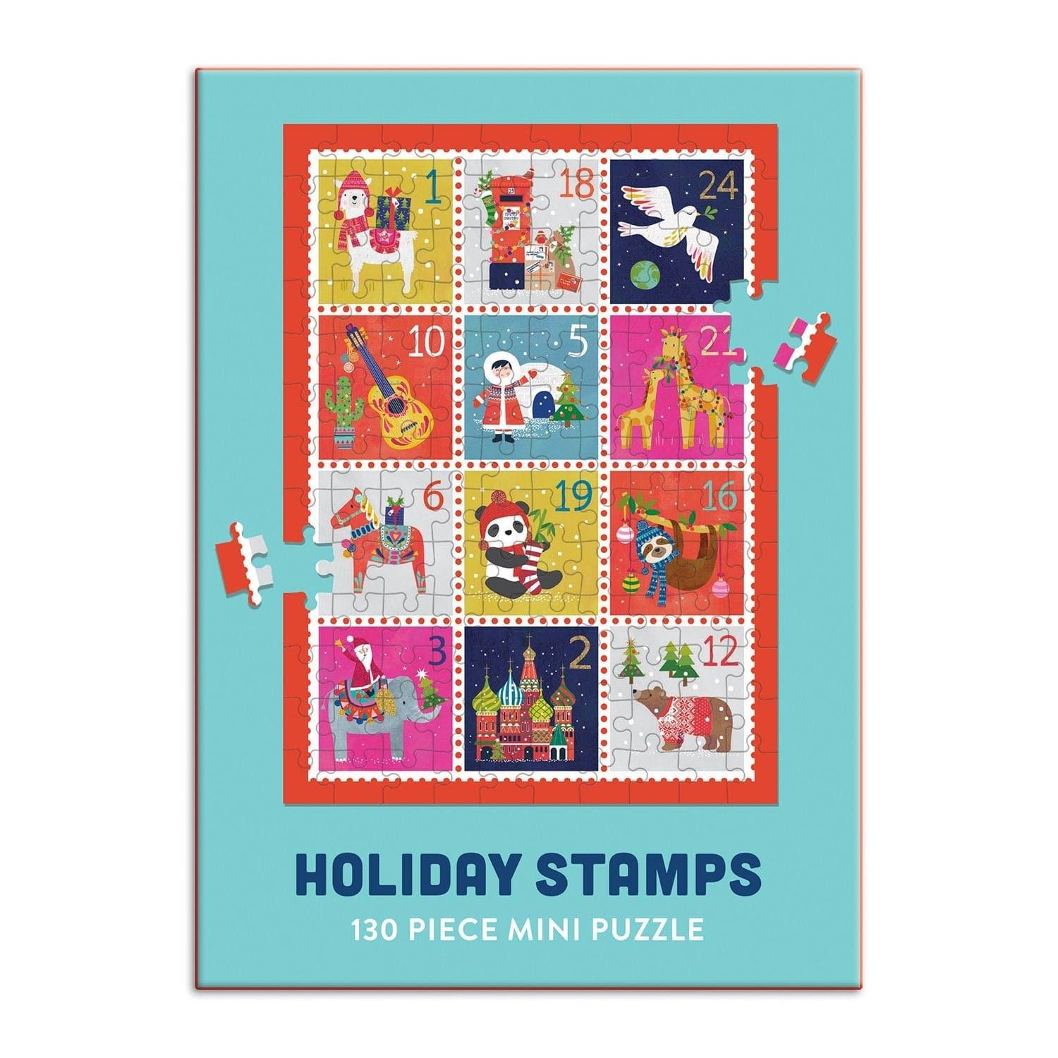 Holiday Stamps 100 Piece Mini Jigsaw Puzzle