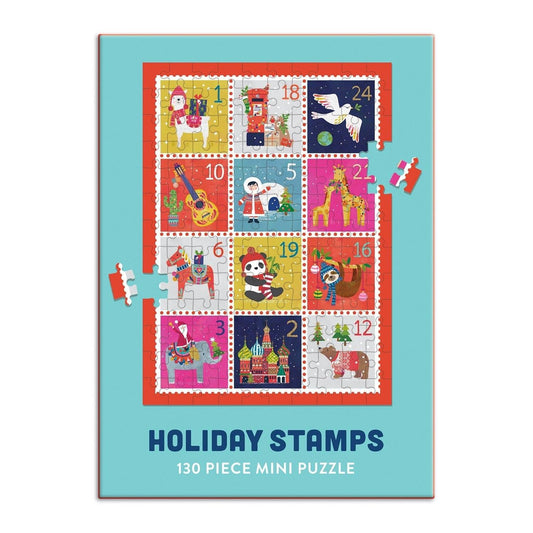 Holiday Stamps 100 Piece Mini Jigsaw Puzzle - MAIA HOMES
