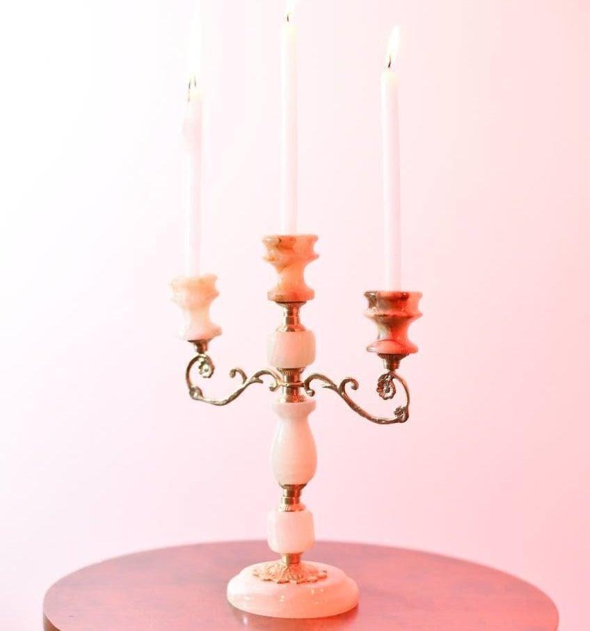 HOME COUTURE COLLECTIVE Cream Three Pin Candle Stand - MAIA HOMES