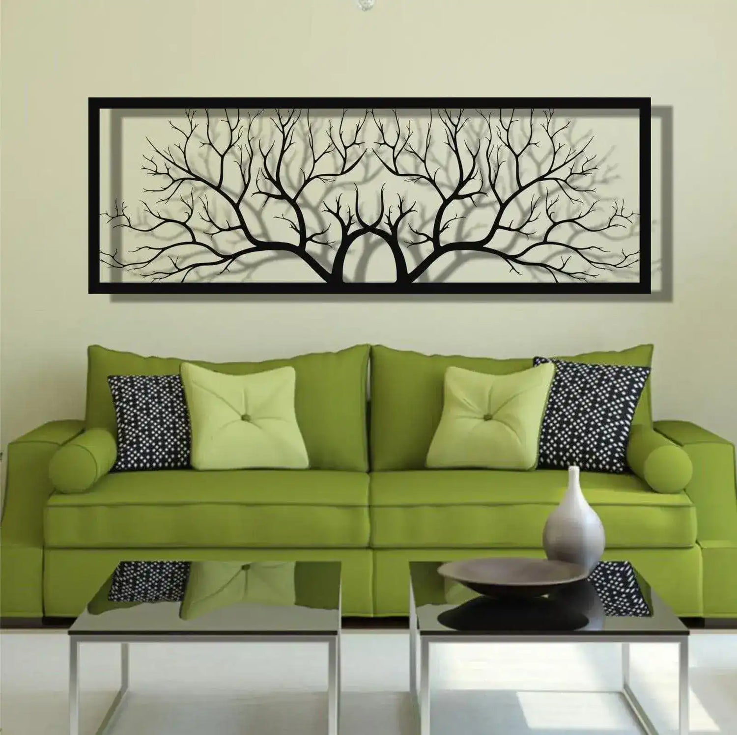 Horizontal Tree Branch Metal Wall Hanging Decor