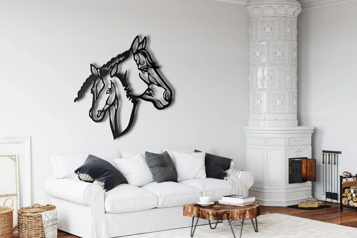 Horse Heads Metal Wall Decor