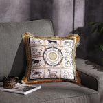 Horses of Hermes White Velvet Throw Pillow Cover with Tassel Default Title