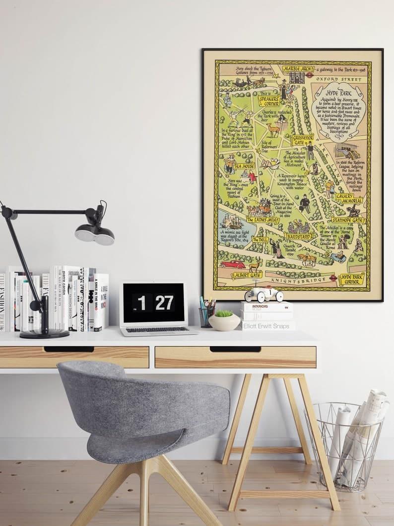 Hyde Park Map Print| Art History - MAIA HOMES